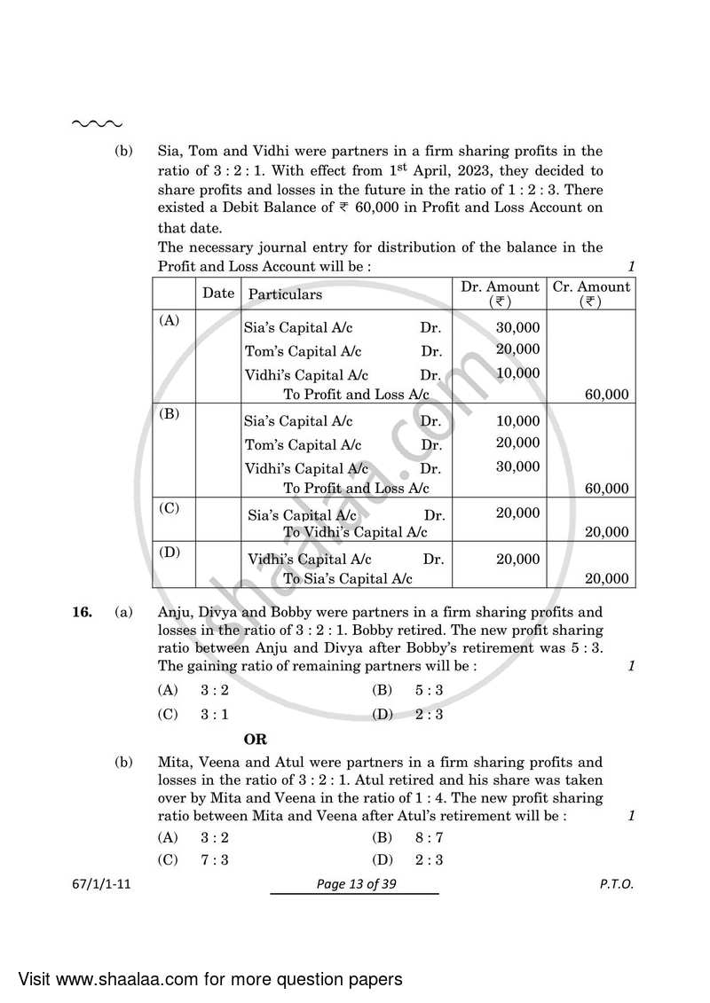 Accountancy 2023-2024 - CBSE 12th - Class 12 - CBSE (Central Board of Secondary Education) question paper with PDF download