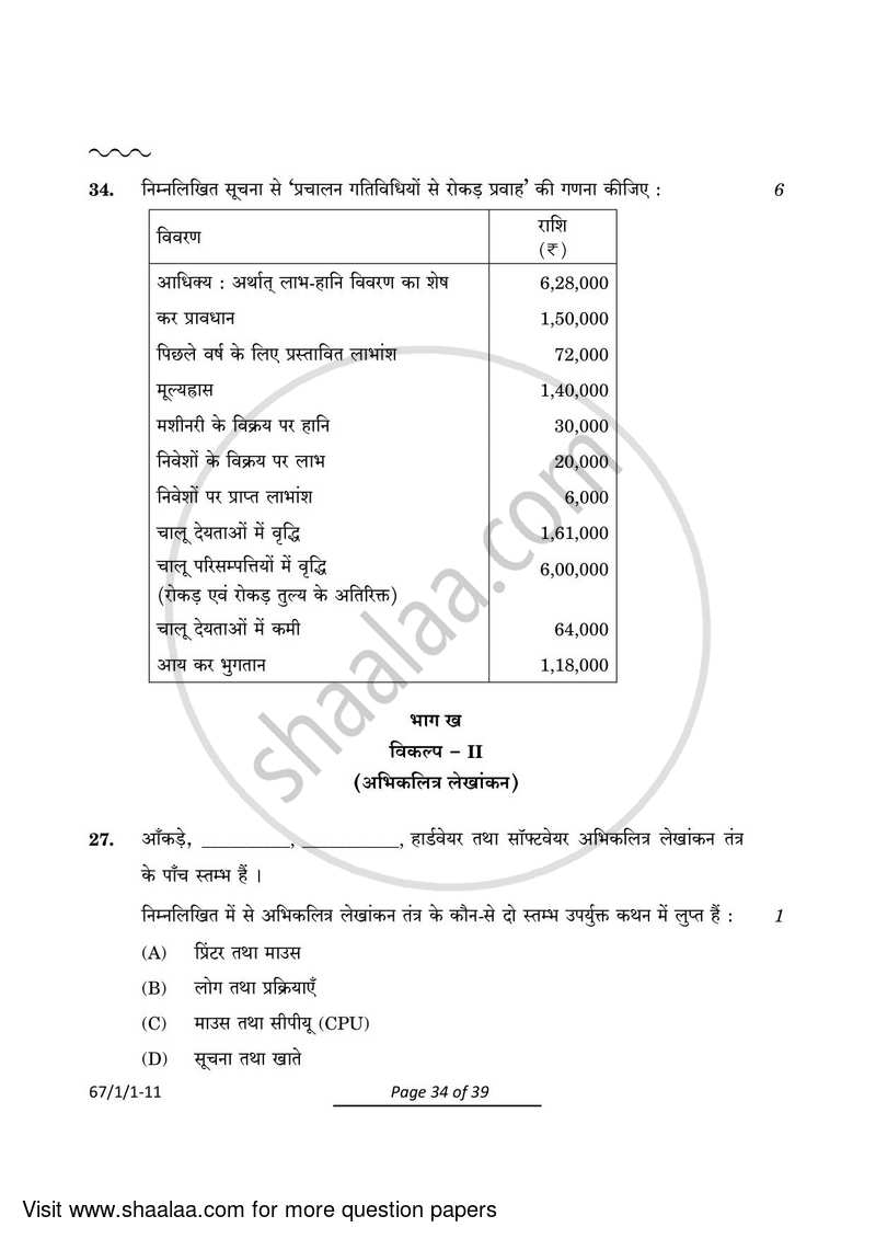 Accountancy 2023-2024 - CBSE 12th - Class 12 - CBSE (Central Board of Secondary Education) question paper with PDF download