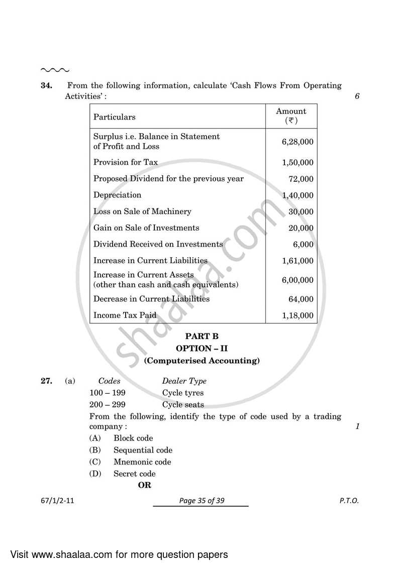 Accountancy 2023-2024 - CBSE 12th - Class 12 - CBSE (Central Board of Secondary Education) question paper with PDF download