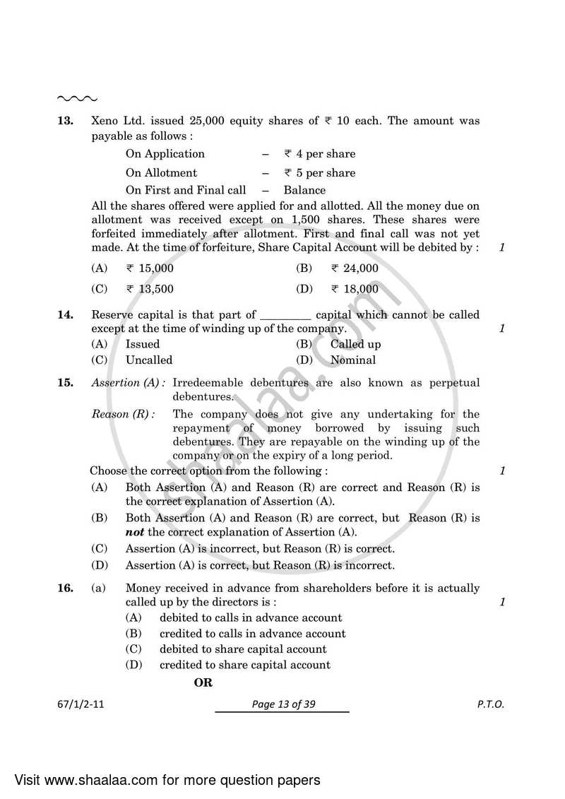 Accountancy 2023-2024 - CBSE 12th - Class 12 - CBSE (Central Board of Secondary Education) question paper with PDF download