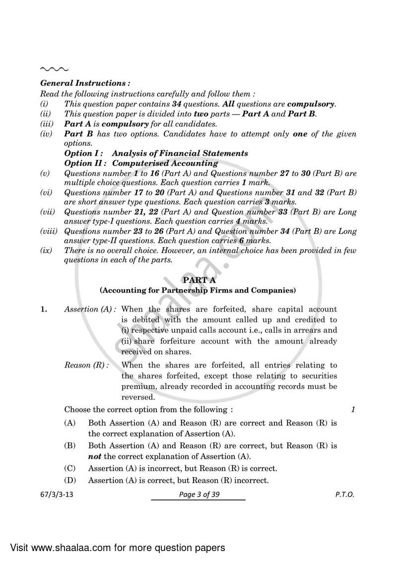 Accountancy 2023-2024 - CBSE 12th - Class 12 - CBSE (Central Board of Secondary Education) question paper with PDF download