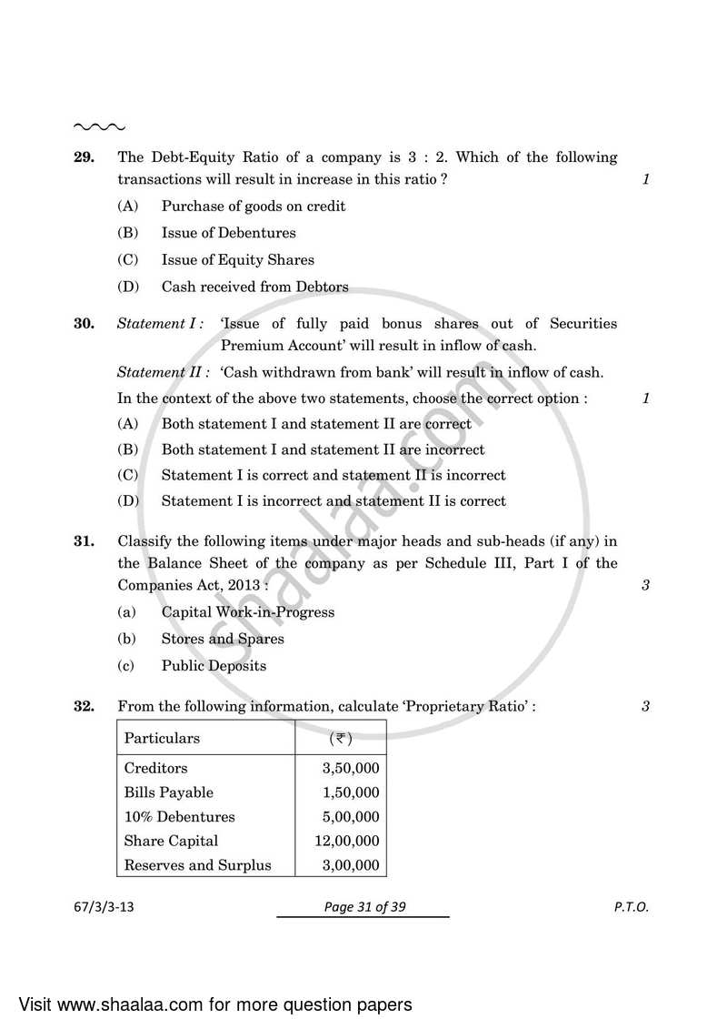 Accountancy 2023-2024 - CBSE 12th - Class 12 - CBSE (Central Board of Secondary Education) question paper with PDF download
