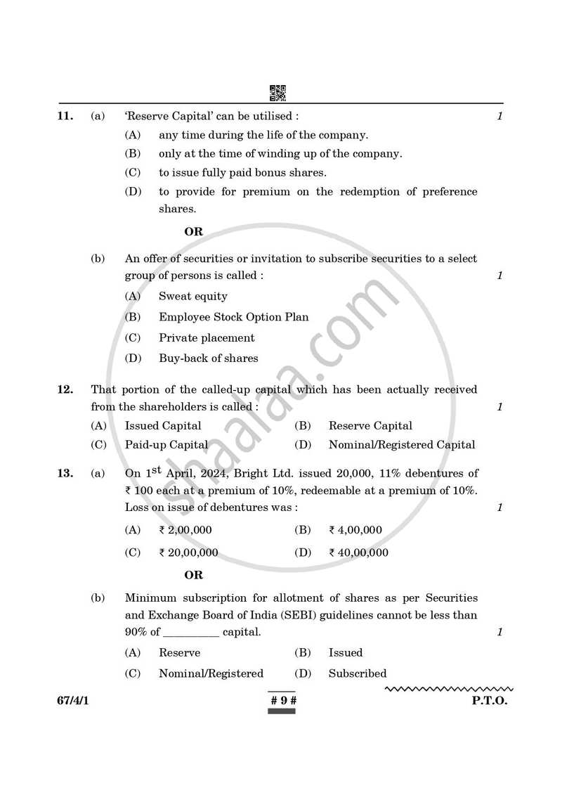 Accountancy 2024-2025 - CBSE 12th - Class 12 - CBSE (Central Board of Secondary Education) question paper with PDF download