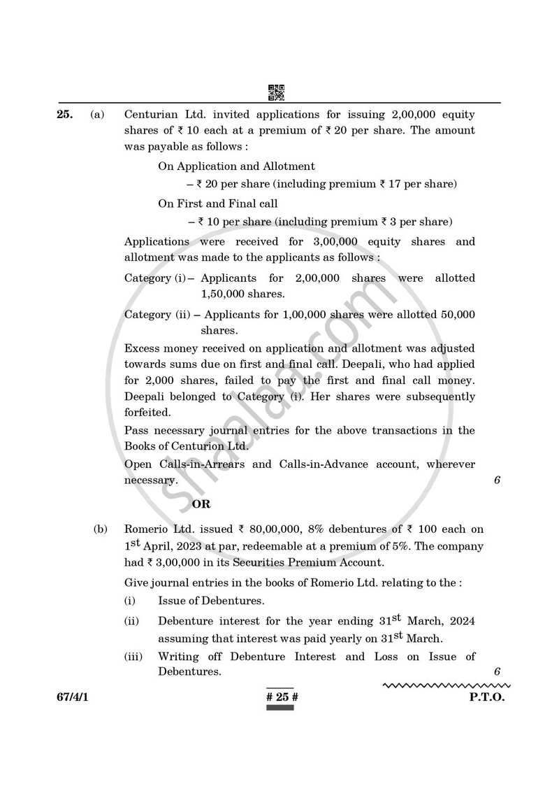 Accountancy 2024-2025 - CBSE 12th - Class 12 - CBSE (Central Board of Secondary Education) question paper with PDF download