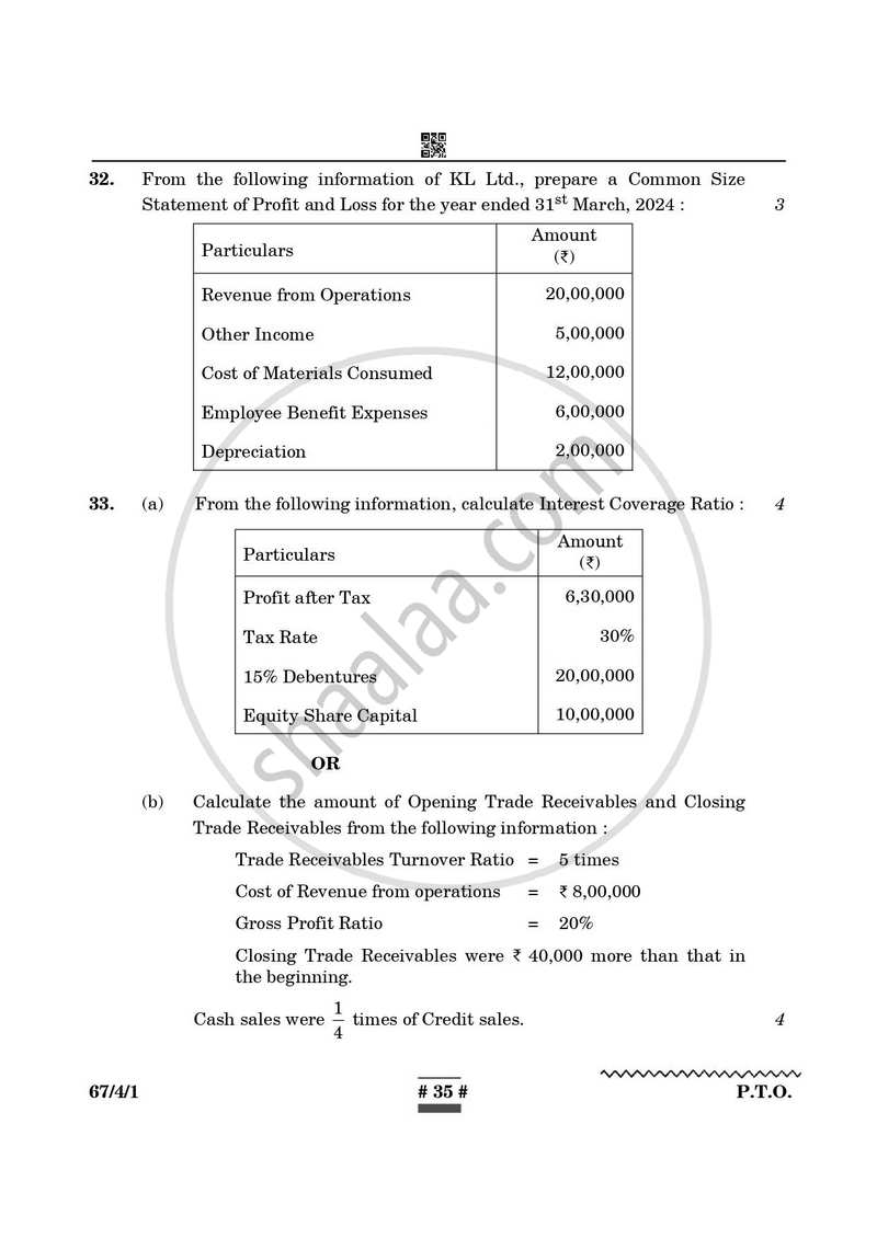 Accountancy 2024-2025 - CBSE 12th - Class 12 - CBSE (Central Board of Secondary Education) question paper with PDF download