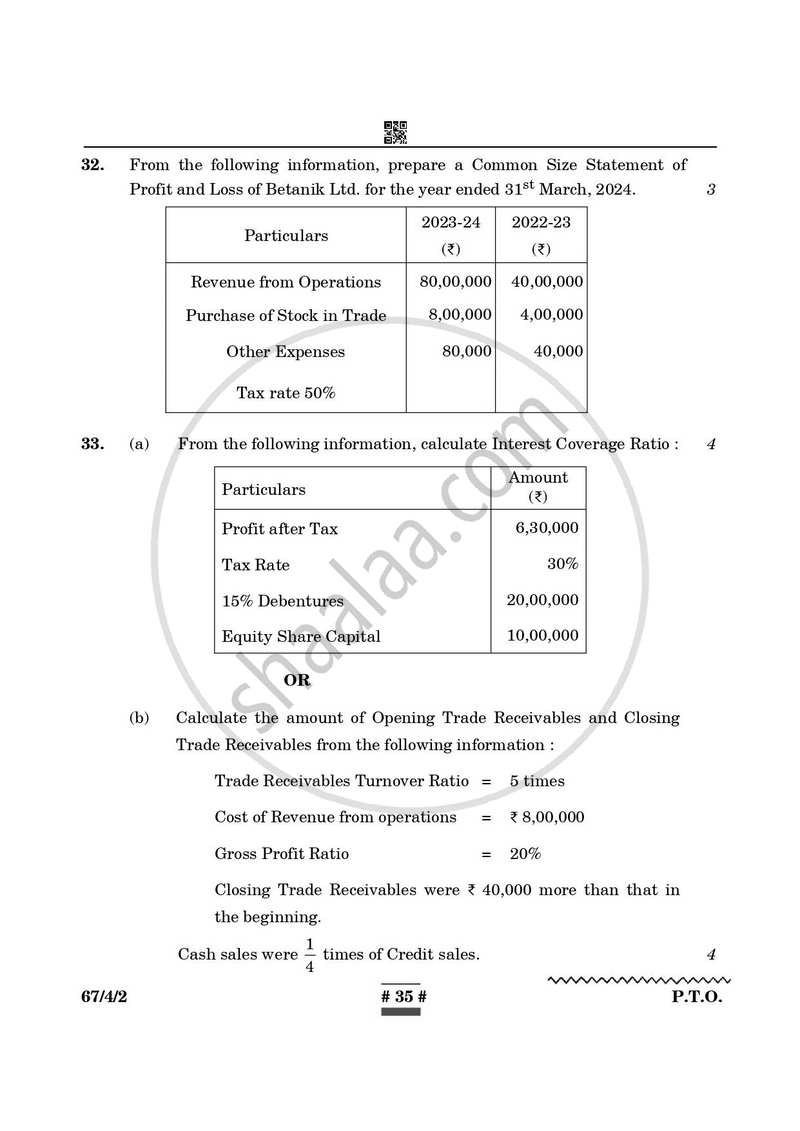 Accountancy 2024-2025 - CBSE 12th - Class 12 - CBSE (Central Board of Secondary Education) question paper with PDF download