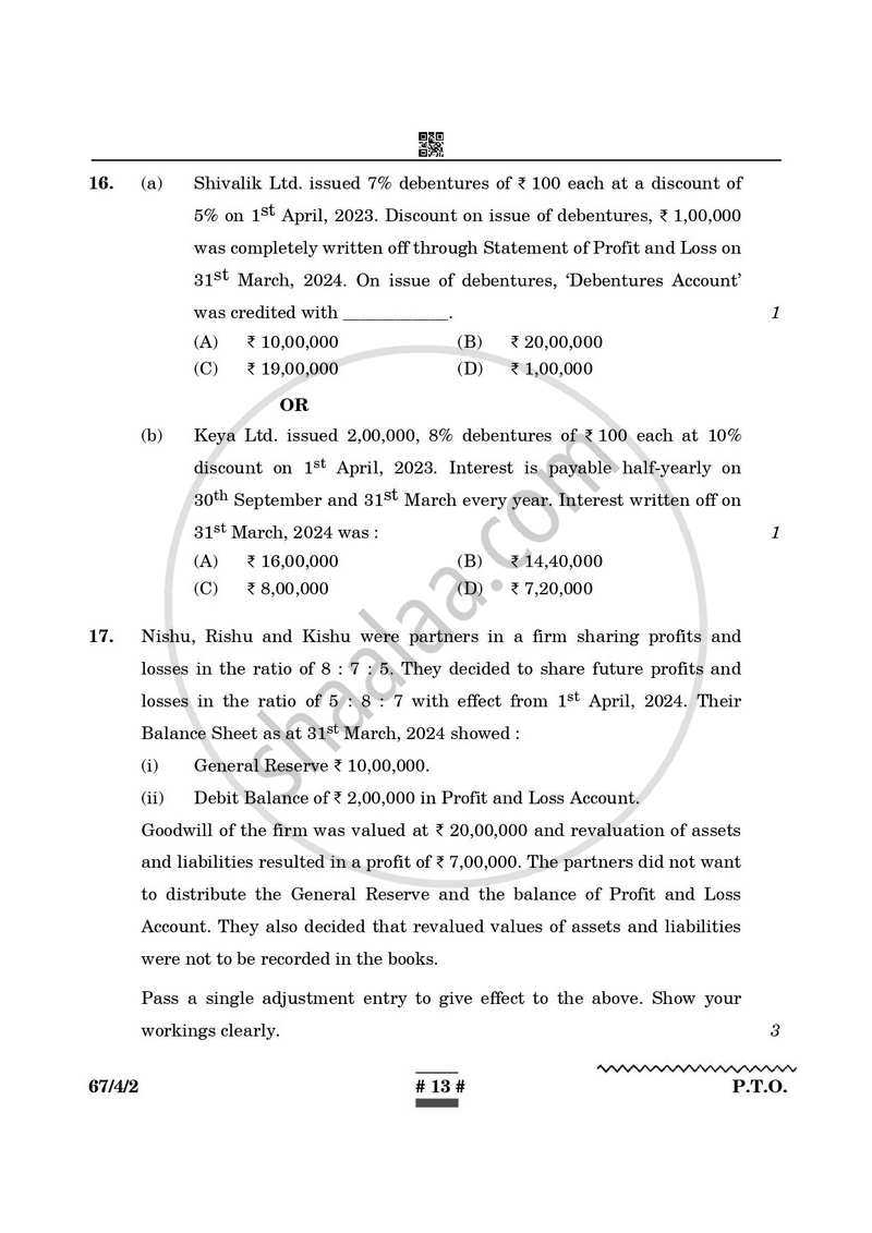 Accountancy 2024-2025 - CBSE 12th - Class 12 - CBSE (Central Board of Secondary Education) question paper with PDF download