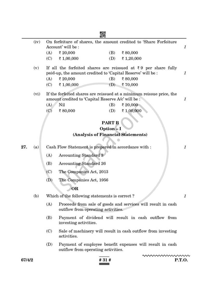 Accountancy 2024-2025 - CBSE 12th - Class 12 - CBSE (Central Board of Secondary Education) question paper with PDF download