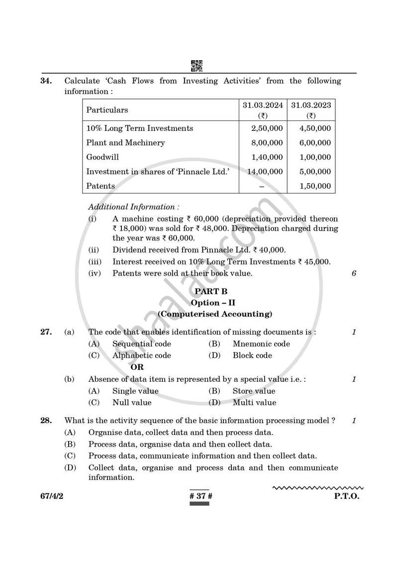 Accountancy 2024-2025 - CBSE 12th - Class 12 - CBSE (Central Board of Secondary Education) question paper with PDF download