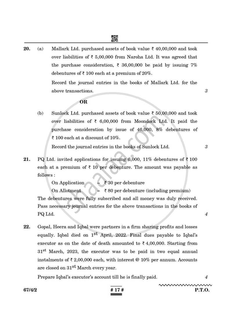 Accountancy 2024-2025 - CBSE 12th - Class 12 - CBSE (Central Board of Secondary Education) question paper with PDF download