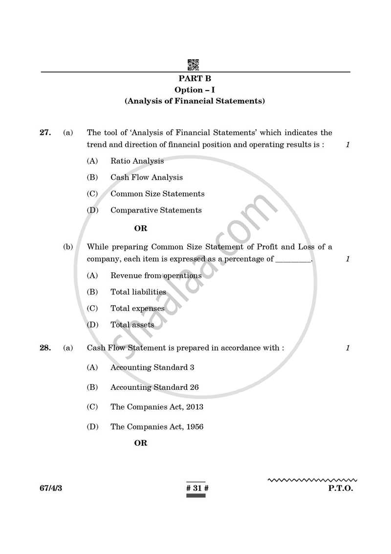 Accountancy 2024-2025 - CBSE 12th - Class 12 - CBSE (Central Board of Secondary Education) question paper with PDF download