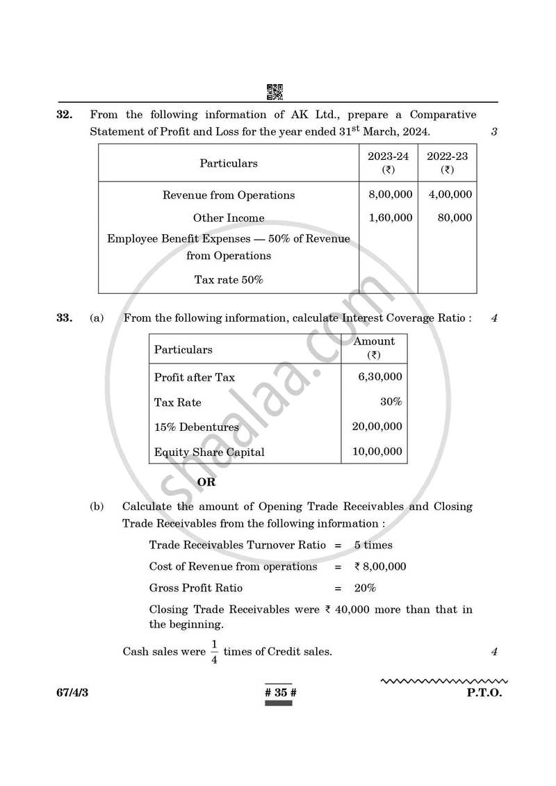 Accountancy 2024-2025 - CBSE 12th - Class 12 - CBSE (Central Board of Secondary Education) question paper with PDF download