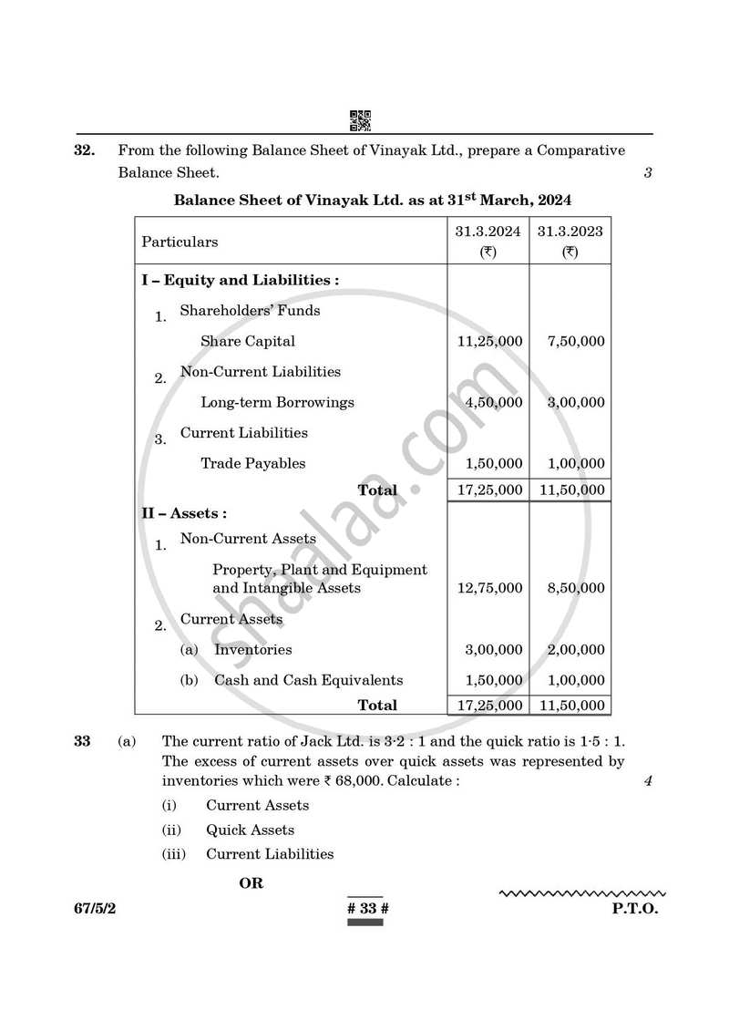 Accountancy 2024-2025 - CBSE 12th - Class 12 - CBSE (Central Board of Secondary Education) question paper with PDF download