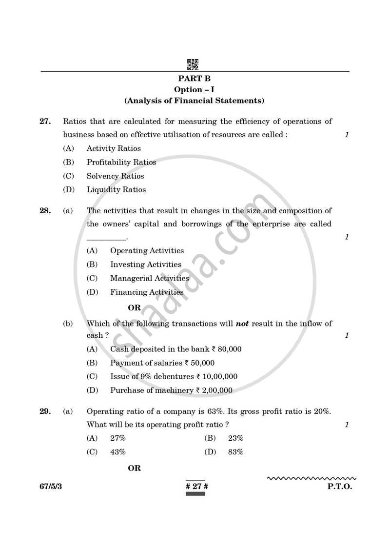 Accountancy 2024-2025 - CBSE 12th - Class 12 - CBSE (Central Board of Secondary Education) question paper with PDF download