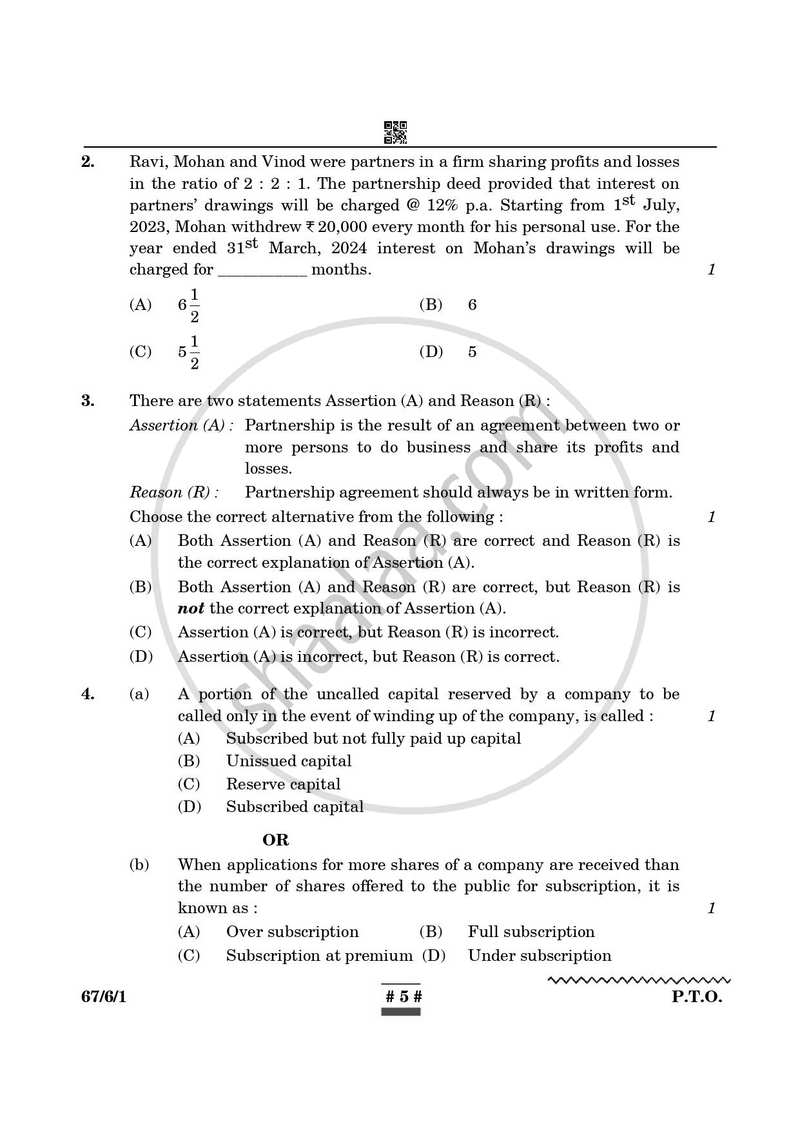 Accountancy 2024-2025 - CBSE 12th - Class 12 - CBSE (Central Board of Secondary Education) question paper with PDF download