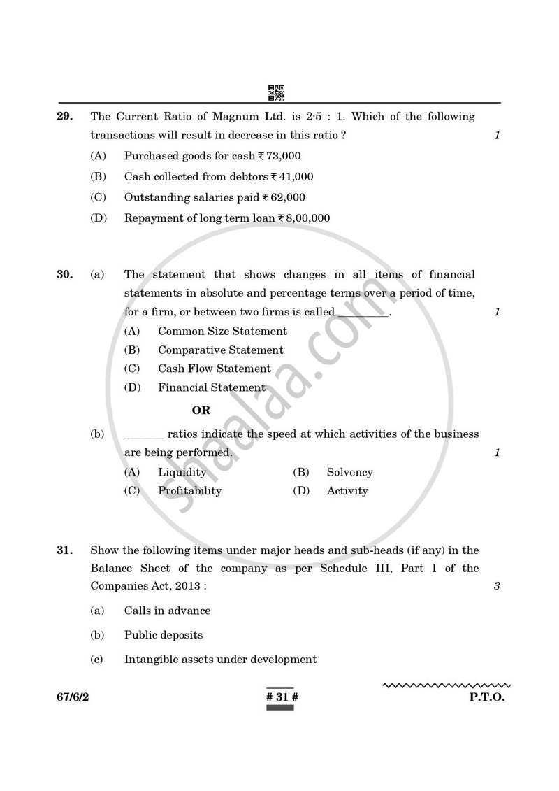 Accountancy 2024-2025 - CBSE 12th - Class 12 - CBSE (Central Board of Secondary Education) question paper with PDF download