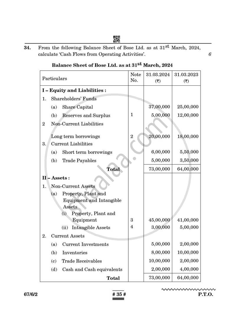 Accountancy 2024-2025 - CBSE 12th - Class 12 - CBSE (Central Board of Secondary Education) question paper with PDF download