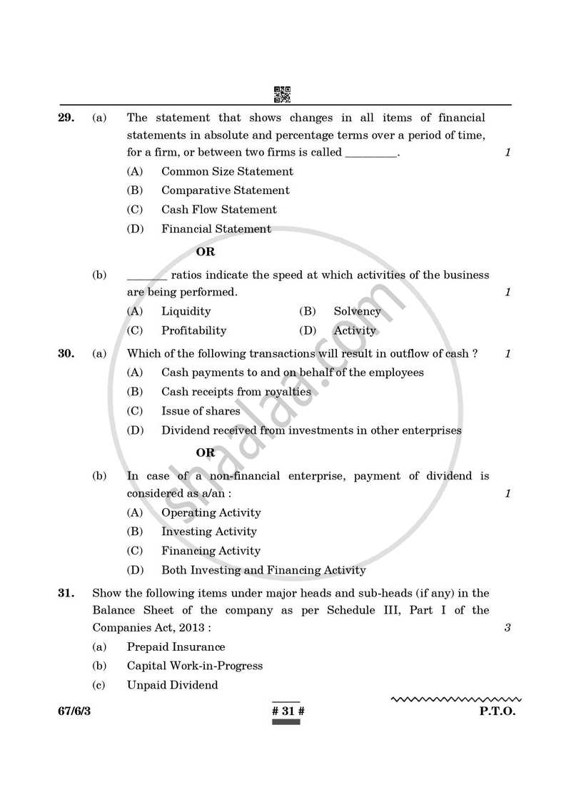 Accountancy 2024-2025 - CBSE 12th - Class 12 - CBSE (Central Board of Secondary Education) question paper with PDF download