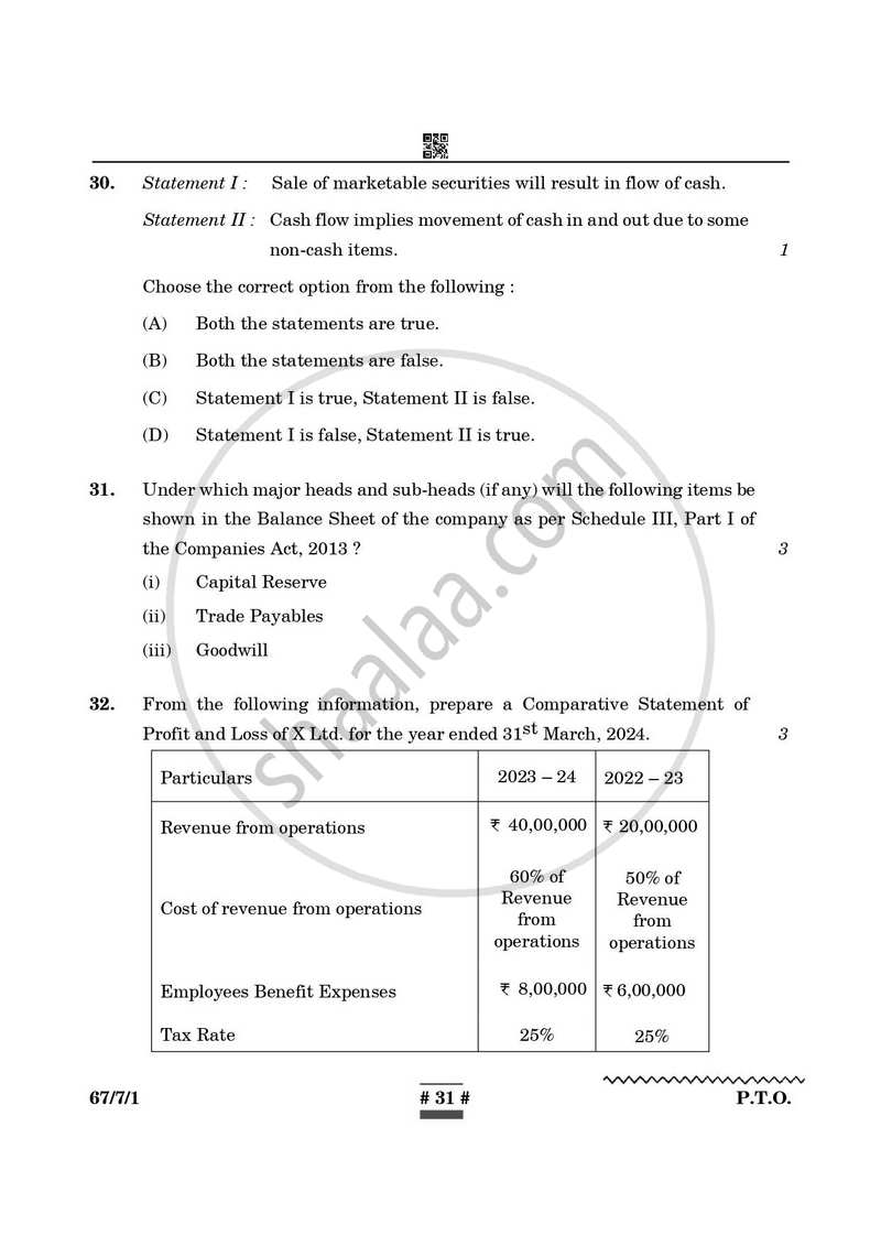 Accountancy 2024-2025 - CBSE 12th - Class 12 - CBSE (Central Board of Secondary Education) question paper with PDF download