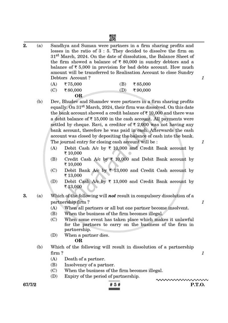 Accountancy 2024-2025 - CBSE 12th - Class 12 - CBSE (Central Board of Secondary Education) question paper with PDF download