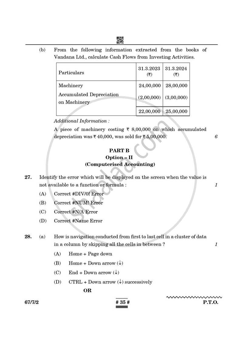 Accountancy 2024-2025 - CBSE 12th - Class 12 - CBSE (Central Board of Secondary Education) question paper with PDF download