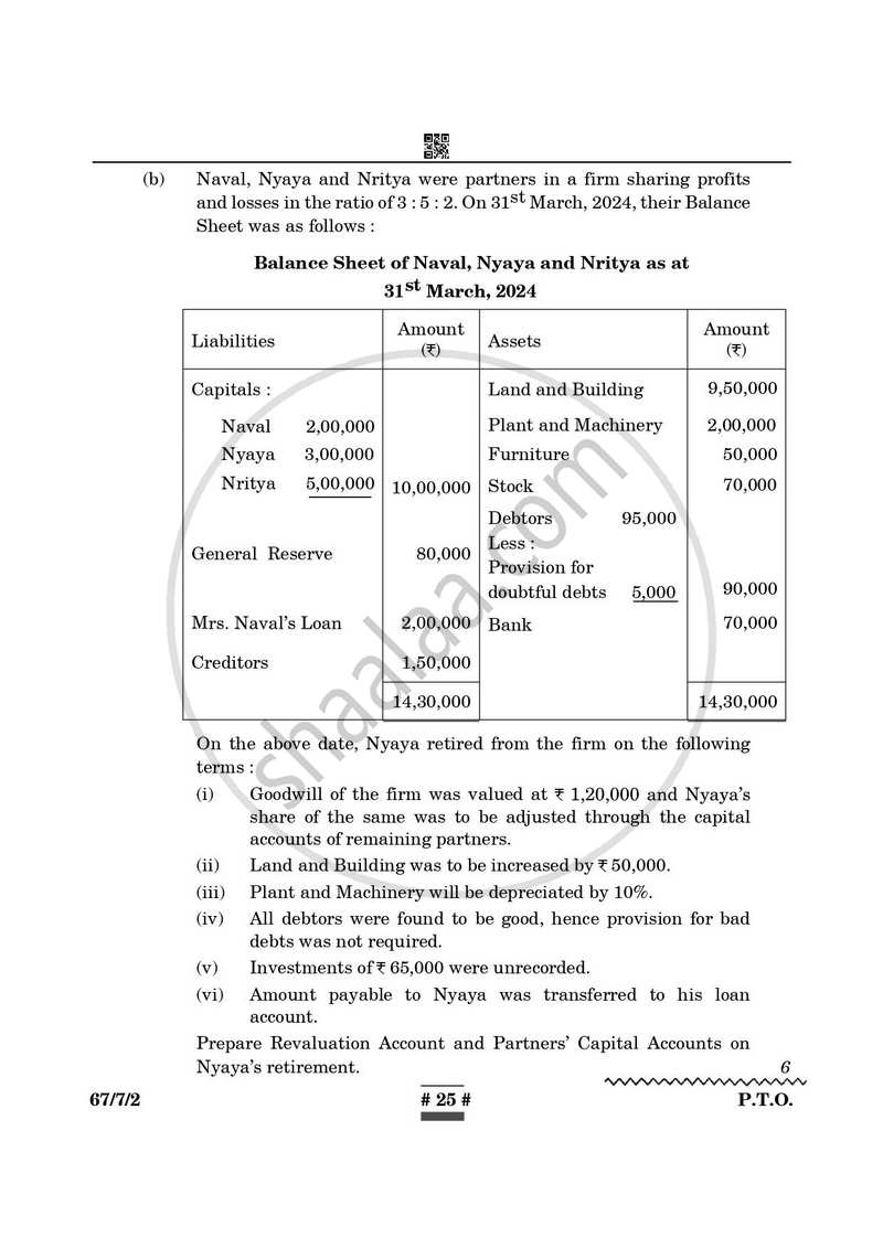 Accountancy 2024-2025 - CBSE 12th - Class 12 - CBSE (Central Board of Secondary Education) question paper with PDF download
