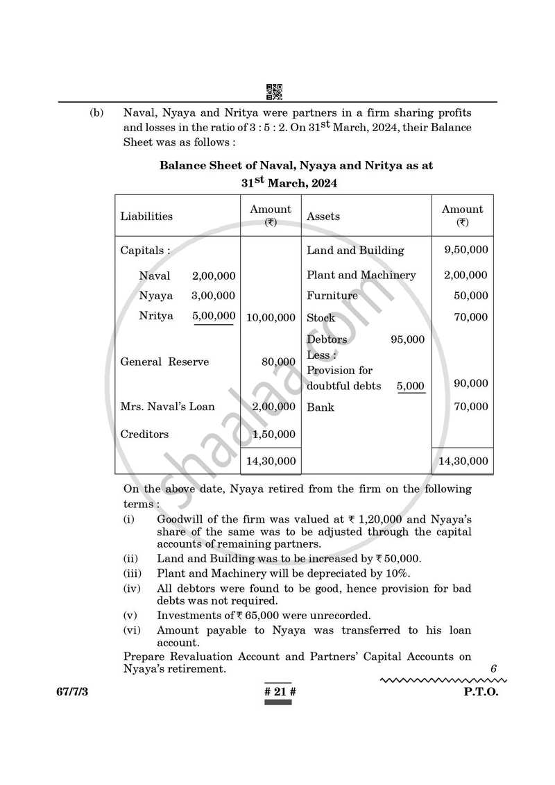 Accountancy 2024-2025 - CBSE 12th - Class 12 - CBSE (Central Board of Secondary Education) question paper with PDF download