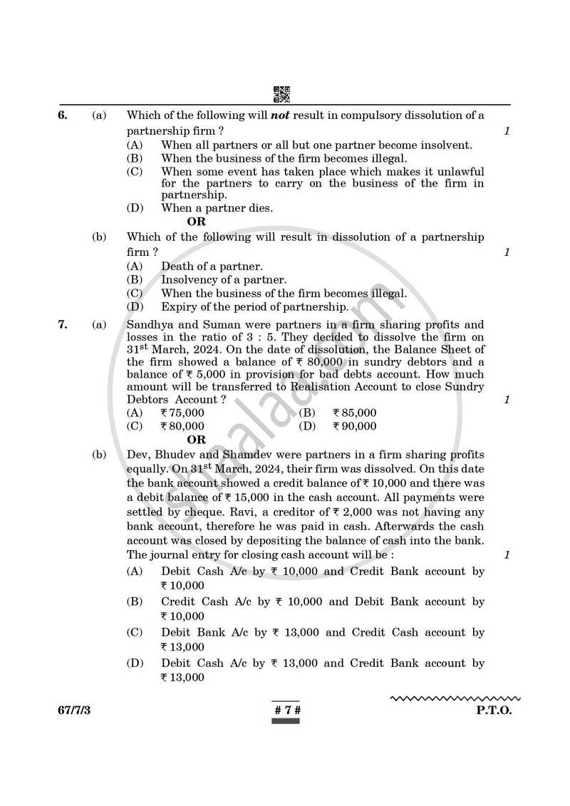 Accountancy 2024-2025 - CBSE 12th - Class 12 - CBSE (Central Board of Secondary Education) question paper with PDF download