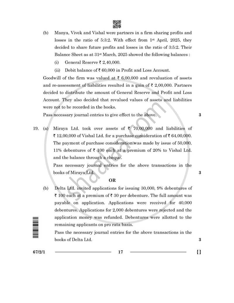 Accountancy 2025-2026 - CBSE 12th - Class 12 - CBSE (Central Board of Secondary Education) question paper with PDF download