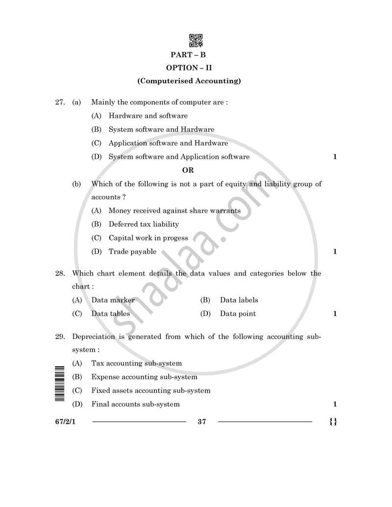 Accountancy 2025-2026 - CBSE 12th - Class 12 - CBSE (Central Board of Secondary Education) question paper with PDF download