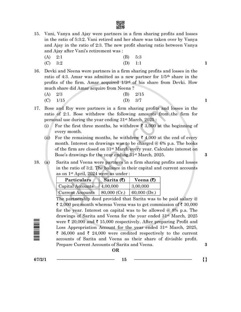 Accountancy 2025-2026 - CBSE 12th - Class 12 - CBSE (Central Board of Secondary Education) question paper with PDF download