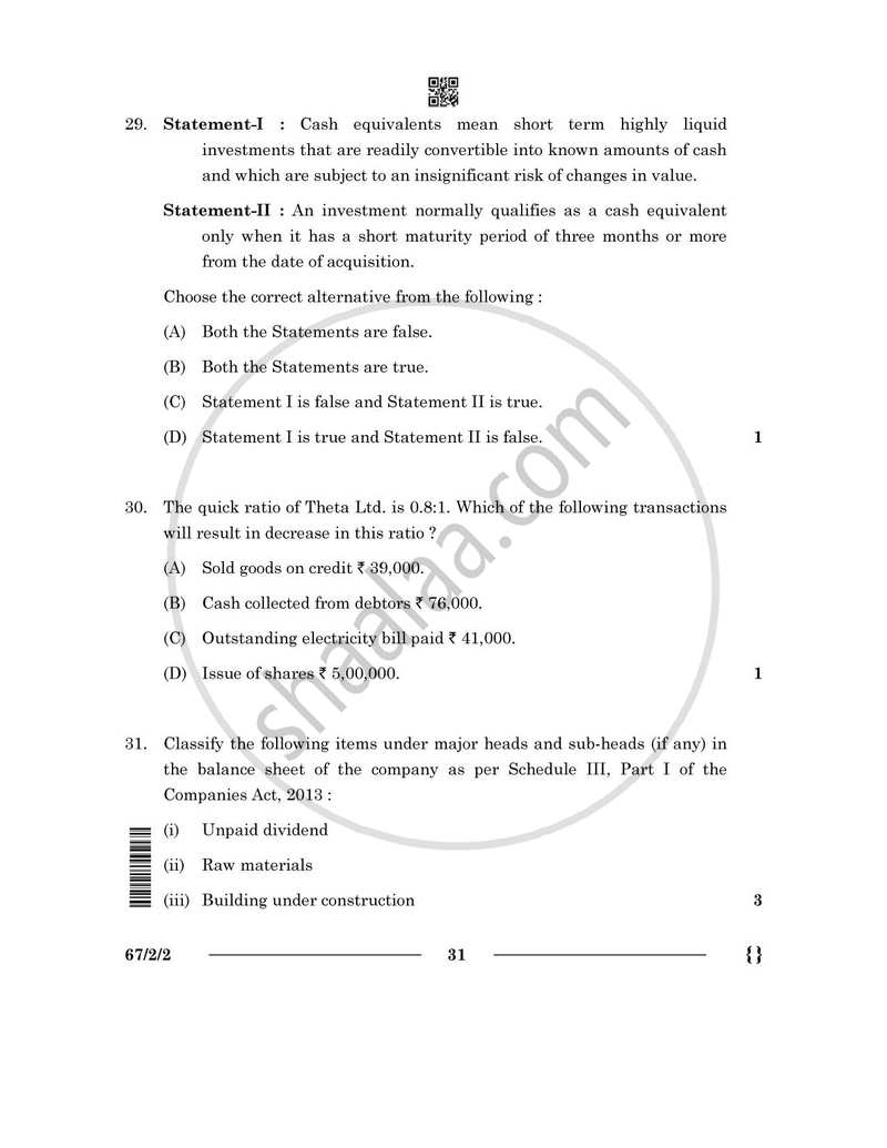 Accountancy 2025-2026 - CBSE 12th - Class 12 - CBSE (Central Board of Secondary Education) question paper with PDF download