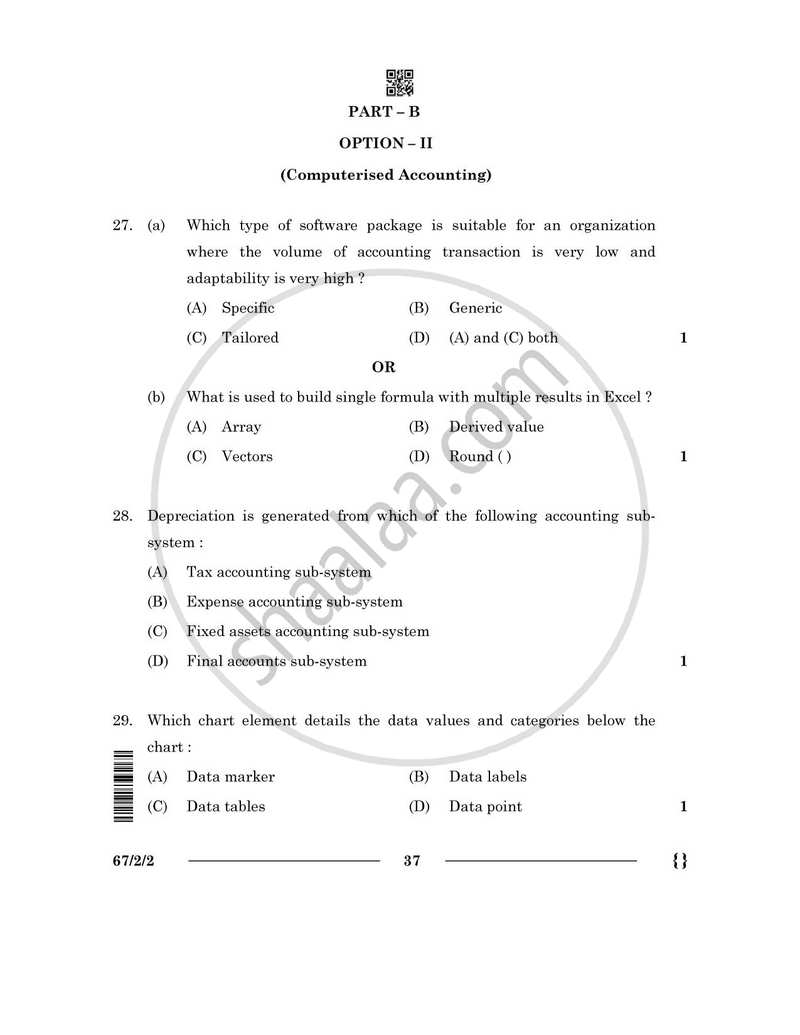 Accountancy 2025-2026 - CBSE 12th - Class 12 - CBSE (Central Board of Secondary Education) question paper with PDF download