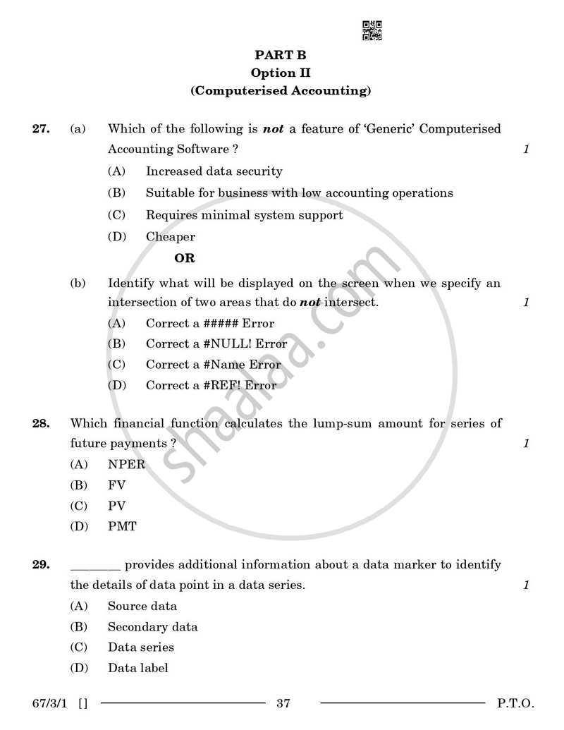 Accountancy 2025-2026 - CBSE 12th - Class 12 - CBSE (Central Board of Secondary Education) question paper with PDF download