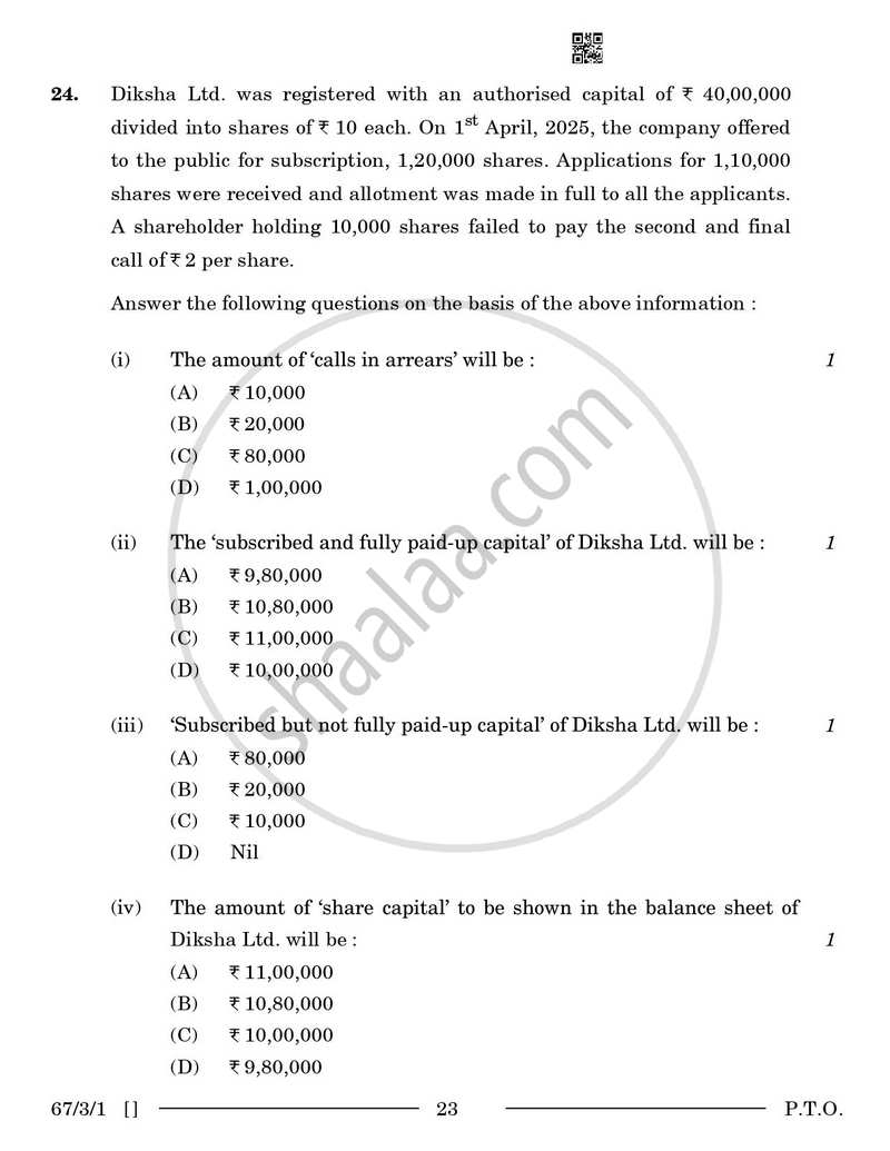 Accountancy 2025-2026 - CBSE 12th - Class 12 - CBSE (Central Board of Secondary Education) question paper with PDF download