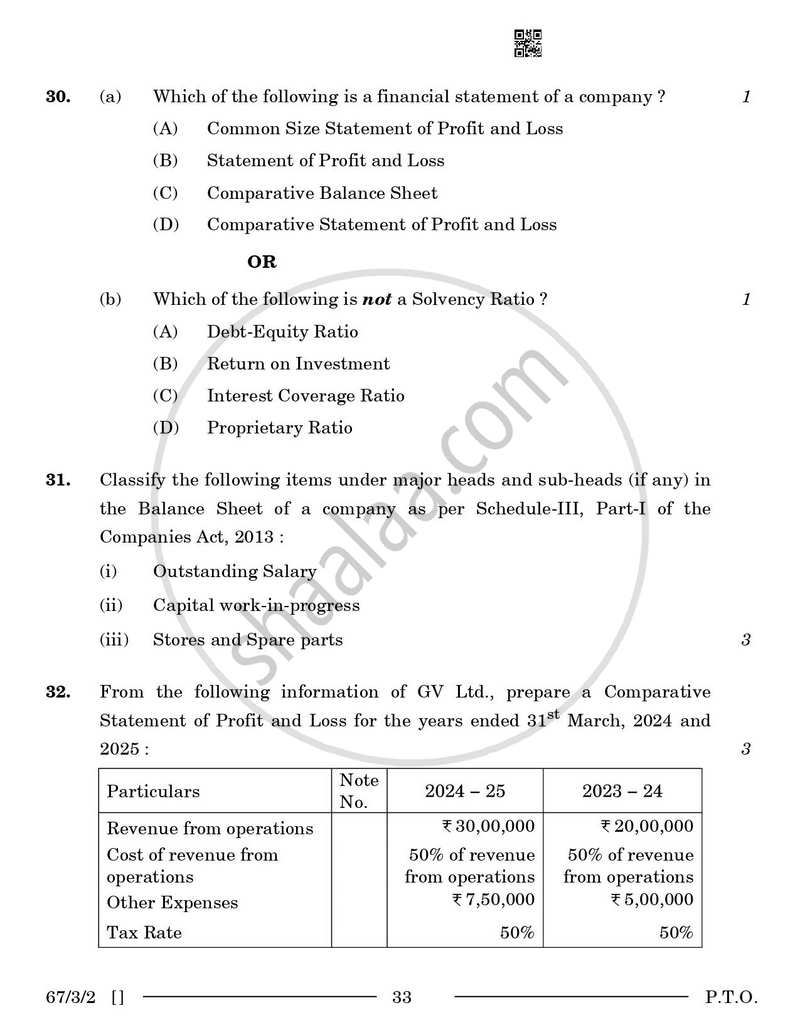 Accountancy 2025-2026 - CBSE 12th - Class 12 - CBSE (Central Board of Secondary Education) question paper with PDF download