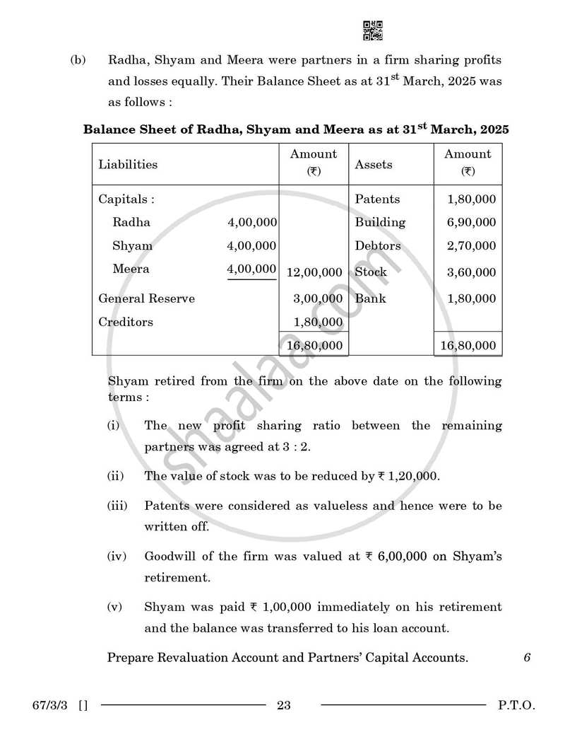 Accountancy 2025-2026 - CBSE 12th - Class 12 - CBSE (Central Board of Secondary Education) question paper with PDF download