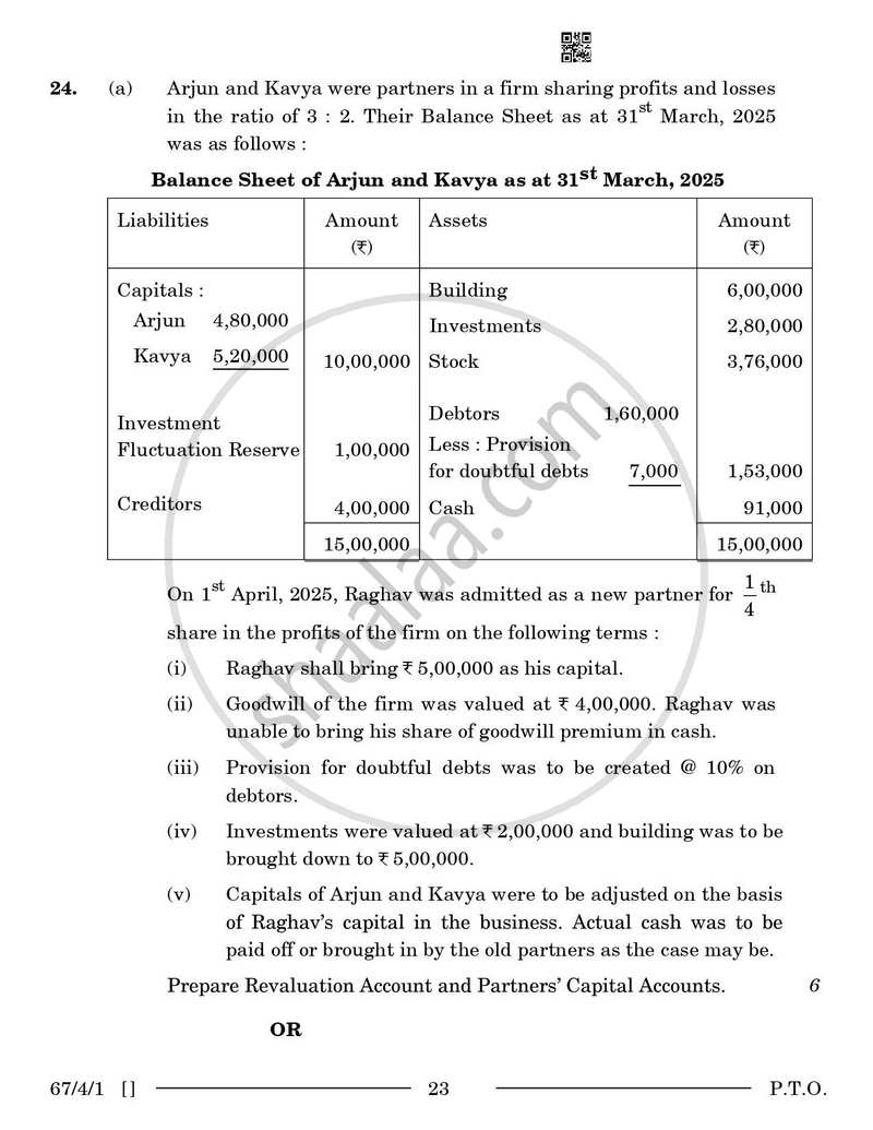 Accountancy 2025-2026 - CBSE 12th - Class 12 - CBSE (Central Board of Secondary Education) question paper with PDF download