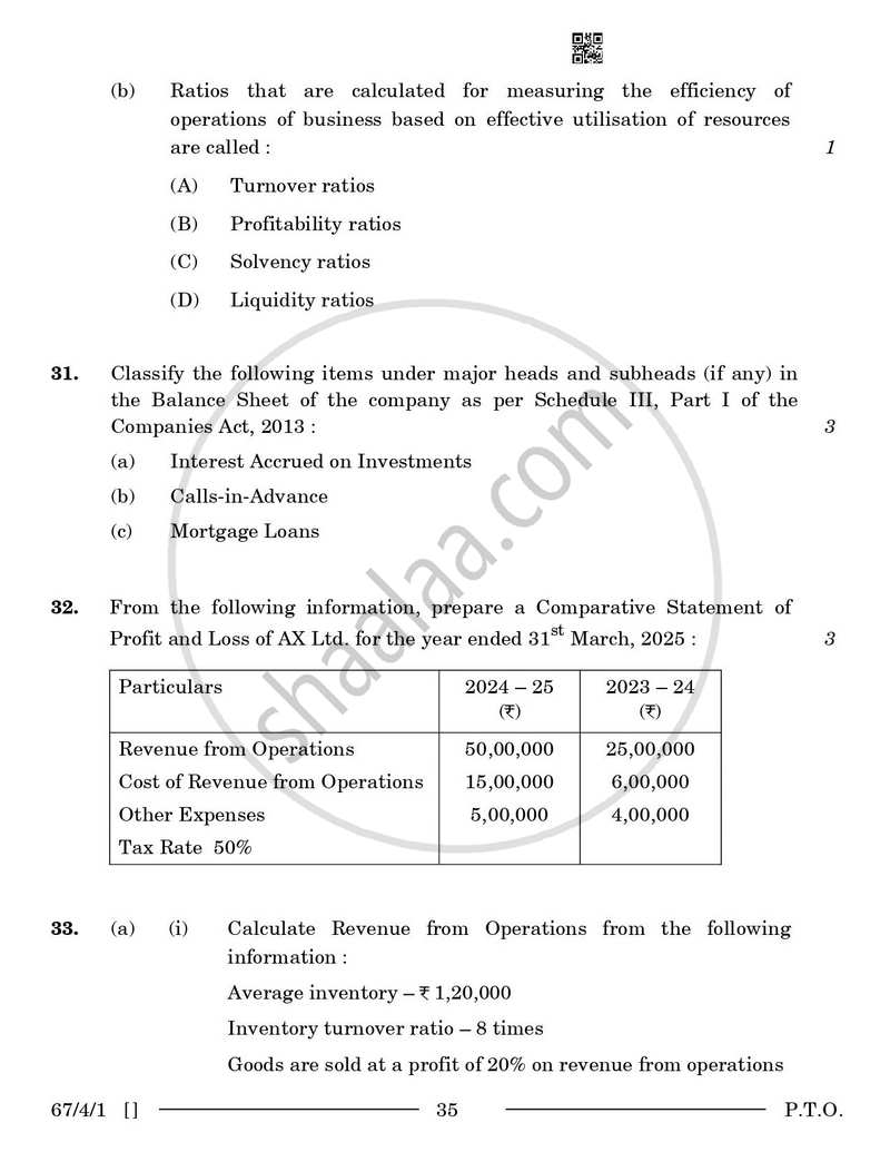 Accountancy 2025-2026 - CBSE 12th - Class 12 - CBSE (Central Board of Secondary Education) question paper with PDF download