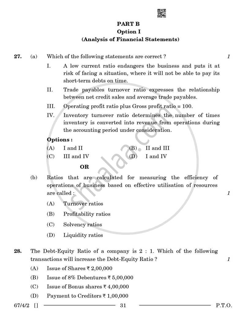 Accountancy 2025-2026 - CBSE 12th - Class 12 - CBSE (Central Board of Secondary Education) question paper with PDF download
