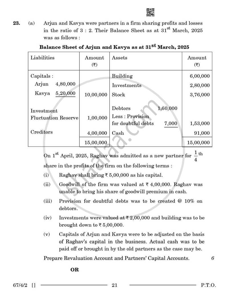 Accountancy 2025-2026 - CBSE 12th - Class 12 - CBSE (Central Board of Secondary Education) question paper with PDF download