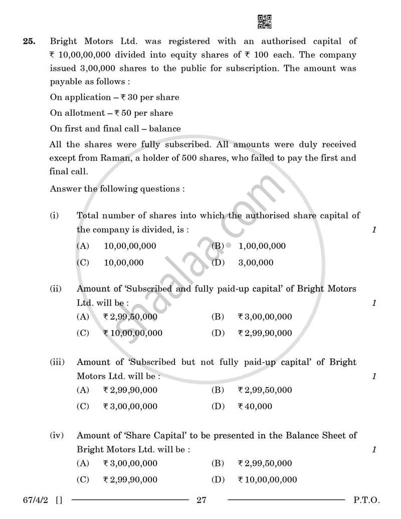 Accountancy 2025-2026 - CBSE 12th - Class 12 - CBSE (Central Board of Secondary Education) question paper with PDF download