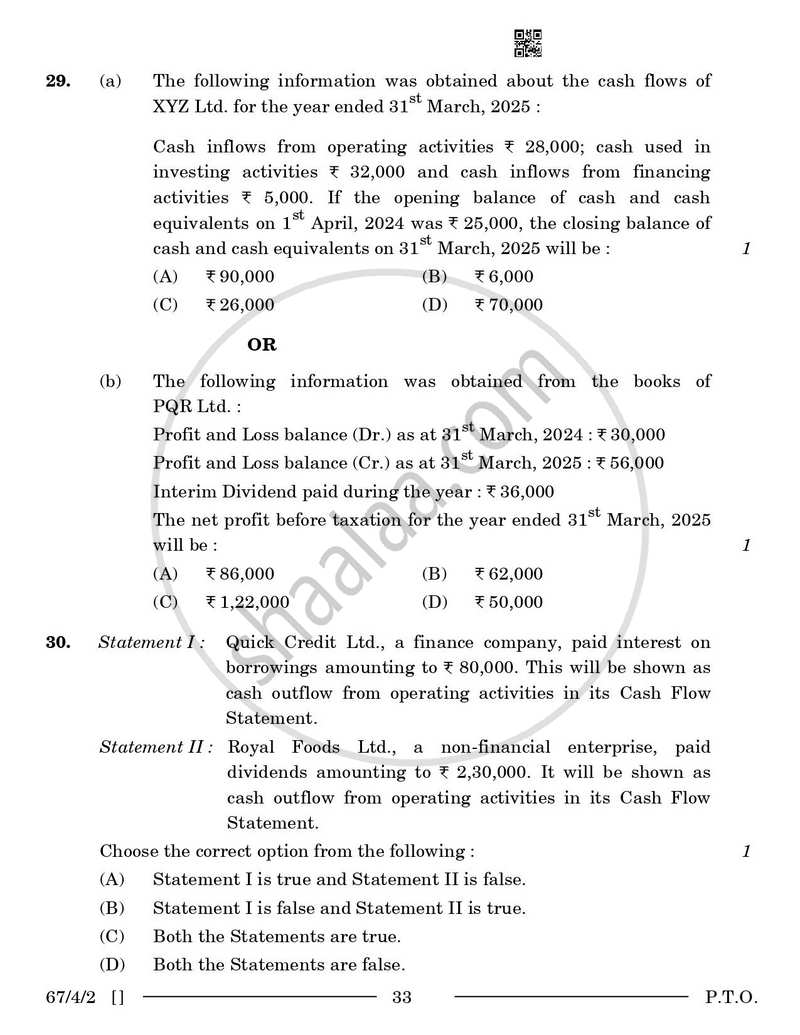 Accountancy 2025-2026 - CBSE 12th - Class 12 - CBSE (Central Board of Secondary Education) question paper with PDF download