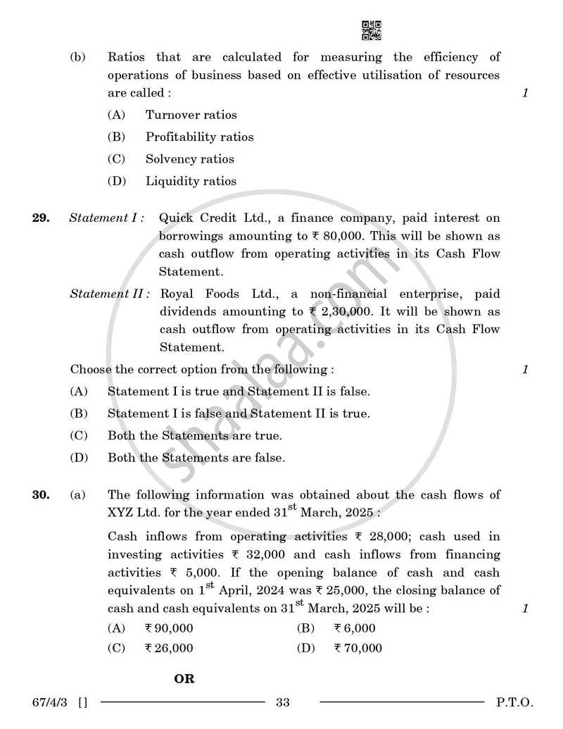 Accountancy 2025-2026 - CBSE 12th - Class 12 - CBSE (Central Board of Secondary Education) question paper with PDF download