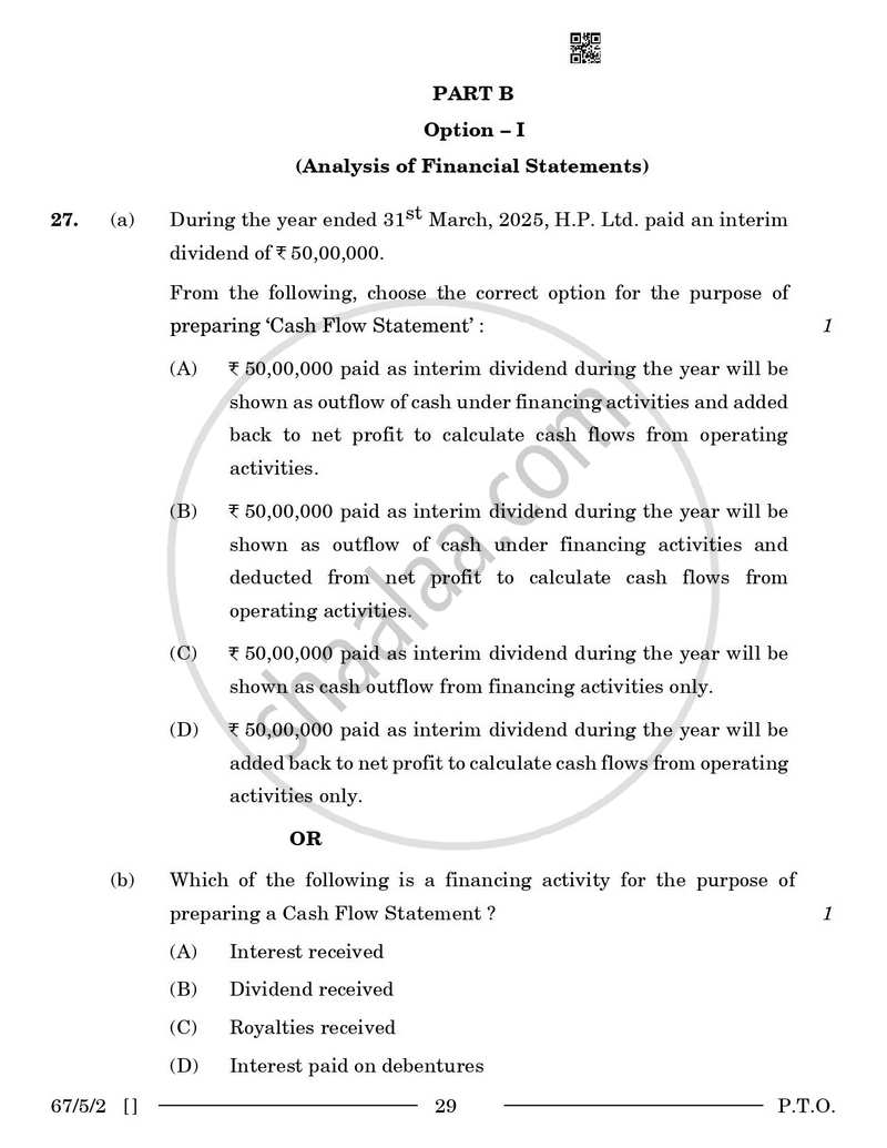 Accountancy 2025-2026 - CBSE 12th - Class 12 - CBSE (Central Board of Secondary Education) question paper with PDF download
