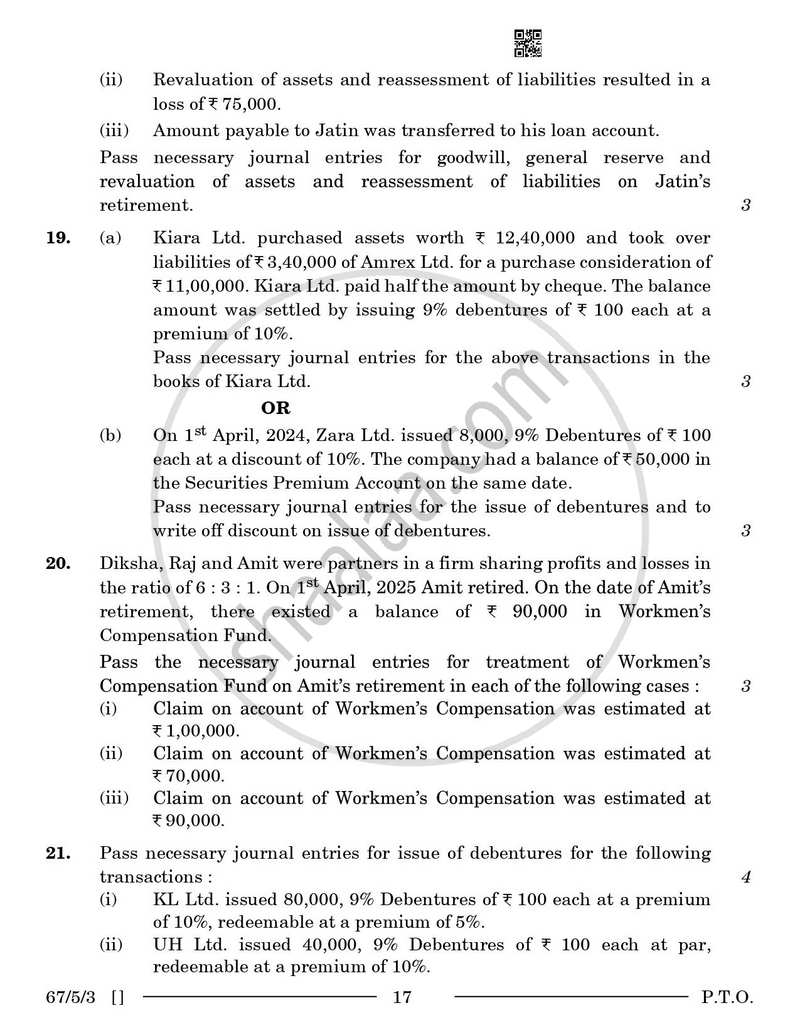 Accountancy 2025-2026 - CBSE 12th - Class 12 - CBSE (Central Board of Secondary Education) question paper with PDF download