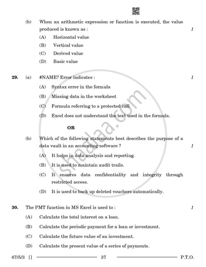 Accountancy 2025-2026 - CBSE 12th - Class 12 - CBSE (Central Board of Secondary Education) question paper with PDF download