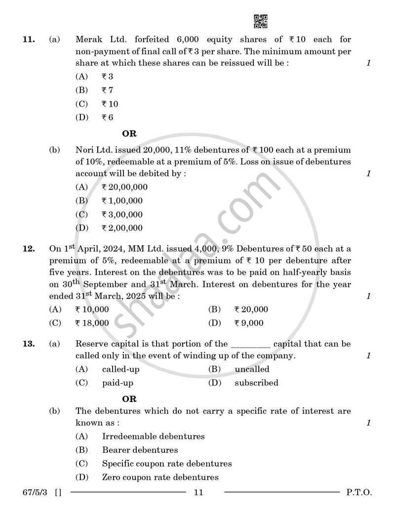 Accountancy 2025-2026 - CBSE 12th - Class 12 - CBSE (Central Board of Secondary Education) question paper with PDF download