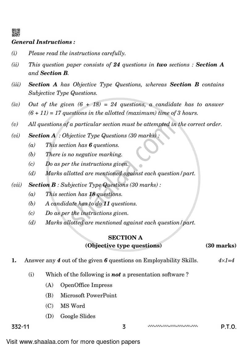 Agriculture 2023-2024 - CBSE 12th - Class 12 - CBSE (Central Board of Secondary Education) question paper with PDF download