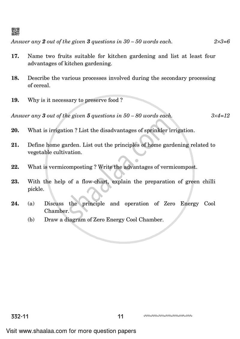 Agriculture 2023-2024 - CBSE 12th - Class 12 - CBSE (Central Board of Secondary Education) question paper with PDF download